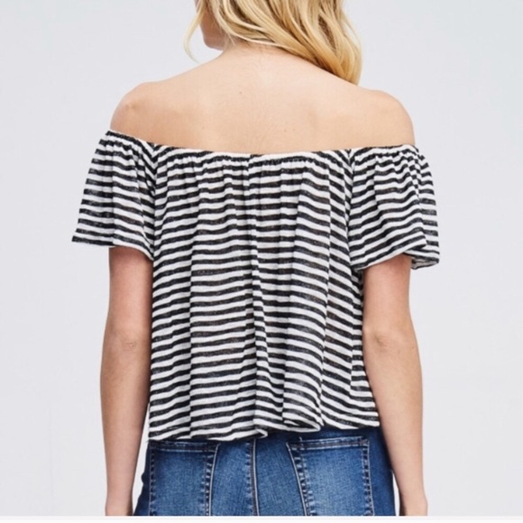 Nautical Summer Strapless Crop Top - Picture 2 of 8